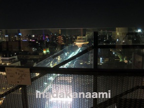 ネットコンベヤ−B型　施工事例階段手摺-夜