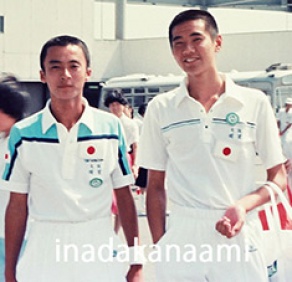 高校時代(1978年)海外遠征時の藤田氏(右)と稲田肇（左）