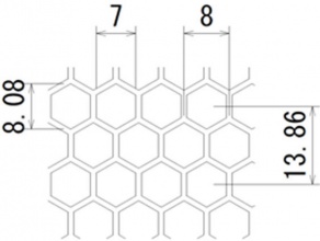 ハニカム打抜金網(パンチングメタル)　　高開口率　Ａタイプ
