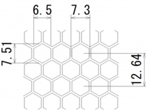 ハニカム打抜金網(パンチングメタル)　　高開口率　　Bタイプ